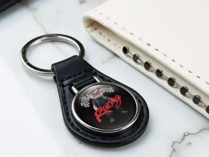 Custom Leather Keyring Durable Sports Limited End